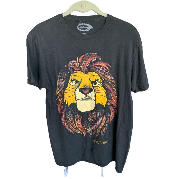 Disney Lion King Mufasa Graphic Print T-Shirt Unisex Short Sleeves Black Medium - Picture 1 of 11
